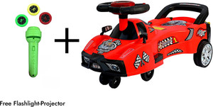 myhoodwink baby magic swing kids toy push car ride on car with music and light rideons  wagons non battery operated ride on red