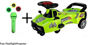 myhoodwink baby magic swing kids toy push car ride on car with music and light rideons  wagons non battery operated ride on green