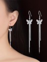 MYKI Above Class Long Butterfly Hanging Earring For Women & Girls Sterling Silver Drops & Danglers