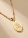 MYKI Anti-Tarnish Saint Michael Oval Pendant 