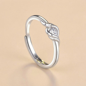 myki glamorous solitaire adjustable ring for women  girls sterling silver sterling silver plated ring