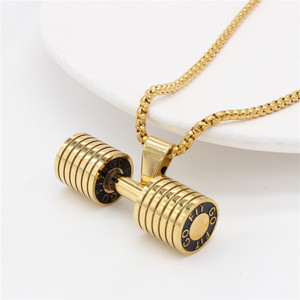 myki go fit titanium non-fading metal gym fitness jewelry gold-plated titanium pendant