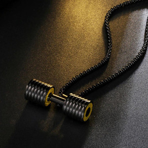 myki go fit titanium non-fading metal gym fitness jewelry black silver titanium locket