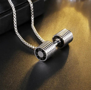 myki go fit titanium non-fading metal gym fitness jewelry with chain sterling silver titanium pendant