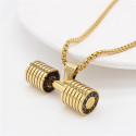 MYKI Go Fit Titanium Non-Fading Metal Gym Fitness Jewelry Gold-plated Titanium Pendant