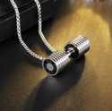 MYKI Go Fit Titanium Non-Fading Metal Gym Fitness Jewelry With Chain Sterling Silver Titanium Pendant
