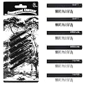 MyLifeUNIT Compressed Charcoal, Square Vine Charcoal Sticks for Drawing, Pack of 6 (2 Soft, 2 Medium and 2 Hard)