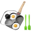 MyLifeUNIT Egg Pan, 4-Cup Egg Frying Pan with Lid, Nonstick Aluminium Alloy Egg Cooker for Breakfast, Pancake, Burger, Sandwiches, Suitable for Gas Stove &amp; Induction Cookware
