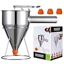 MyLifeUNIT Pancake Batter Dispenser, 20oz Multi-Caliber Stainless Steel Funnel Cake Dispenser with Stand for Pancakes, Cupcakes Any Baked Goods