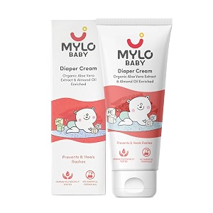 mylo baby diaper rash cream 50gm  prevents and heals rashes  with 15 zinc oxide  care with aloe vera almond oil amp vitamin e