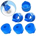 MYLOLF 3 & 5 Gallon Water Jug Cap, 6packReusable Food Grade Silicone Replacement Cap for 55mm Standard/Screw/Crown Tops Water Bottle and Water Dispensers, Non-Spill & Leak Free