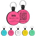 MYLUCKYTAG Personalized Pet ID Tags Dog Tags - Silent Silicone QR Code ID Tags - Pet Online Profile - Send Pet Location Alert Email When Scanning