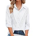 MYMORE Womens Sparkly Fringe Shirt Western Cowgirl