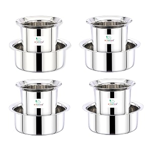 mynaksha stainless steel dabara coffee set of 4 pieces 160 ml