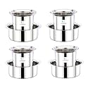 MYNAKSHA Stainless Steel Dabara Coffee Set of 4 Pieces (160 ml)