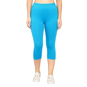 myo women cotton stretchable capri  slimregular fit  breathable yoga gym amp lounge wear  high-waist stretchable 34 length leggings with wide waistband  pack of 1
