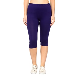 myo women cotton stretchable capri  slimregular fit  breathable yoga gym amp lounge wear  high-waist stretchable 34 length leggings with wide waistband  pack of 1