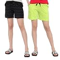 MYO Womens 100% Organic Cotton Printed Regular Shorts - Pack of 2 (Multicolor)