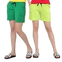 MYO Womens 100% Organic Cotton Printed Regular Shorts - Pack of 2 (Multicolor)