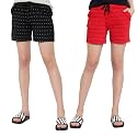 MYO Womens 100% Organic Cotton Printed Regular Shorts - Pack of 2 (Multicolor)