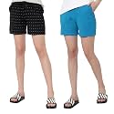 MYO Womens 100% Organic Cotton Printed Regular Shorts - Pack of 2 (Multicolor)