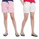 MYO Womens 100% Organic Cotton Printed Regular Shorts - Pack of 2 (Multicolor)