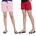 MYO Womens 100% Organic Cotton Printed Regular Shorts - Pack of 2 (Multicolor)