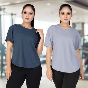 MYo2 Solid Women Round Neck Multicolor T-Shirt