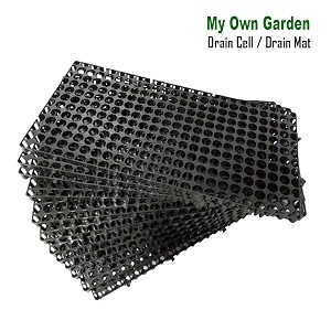 myowngarden drain cell mat 20 mm pack of 6 for terracekitchen garden outdoor  heavy duty highly durable polypropylene water draincells pack of 6 uv-resistant drain cell