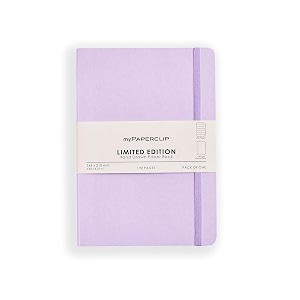 mypaperclip limited edition a5 ruled notebook  192 pages 100 gsm soft cover a5 5 83 x 827 in  flat lay design  bookmark elastic closure  lilac