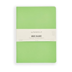 mypaperclip neobasic b5 ruled notebook  160 pages 80 gsm 250 gsm soft cover b5 693 x 984 in  green
