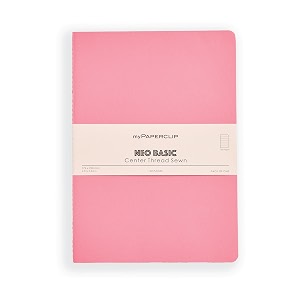 mypaperclip neobasic b5 ruled notebook  160 pages 80 gsm 250 gsm soft cover b5 693 x 984 in  pink