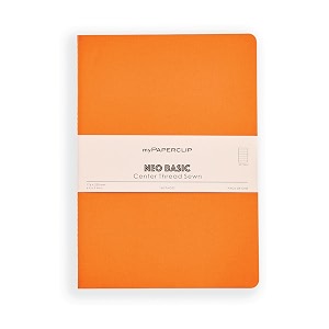 mypaperclip neobasic b5 ruled notebook  160 pages 80 gsm 250 gsm soft cover b5 693 x 984 in  orange