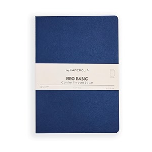 mypaperclip neobasic b5 ruled notebook  160 pages 80 gsm 250 gsm soft cover b5 693 x 984 in  blue