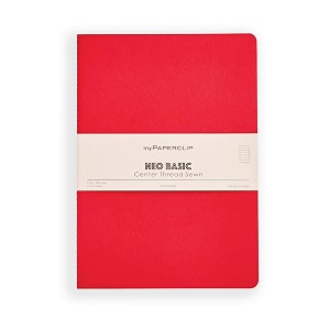 mypaperclip neobasic b5 ruled notebook  160 pages 80 gsm 250 gsm soft cover b5 693 x 984 in  red