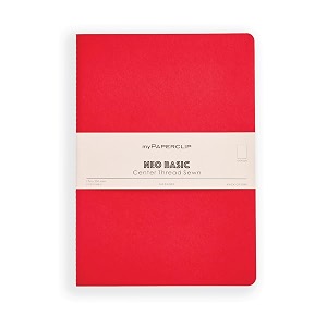 mypaperclip neobasic b5 unruled notebook  160 pages 80 gsm 250 gsm soft cover b5 693 x 984 in  red
