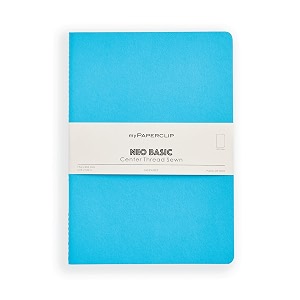 mypaperclip neobasic b5 unruled notebook  160 pages 80 gsm 250 gsm soft cover b5 693 x 984 in  light blue