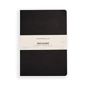 mypaperclip neobasic b5 unruled notebook  160 pages 80 gsm 250 gsm soft cover b5 693 x 984 in  black