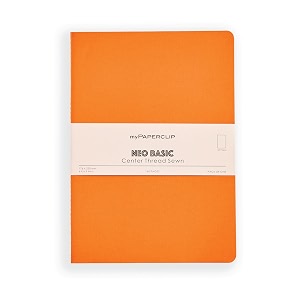mypaperclip neobasic b5 unruled notebook  160 pages 80 gsm 250 gsm soft cover b5 693 x 984 in  orange