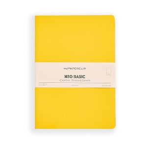 mypaperclip neobasic b5 unrulednotebook  160 pages 80 gsm 250 gsm soft cover b5 693 x 984 in  yellow