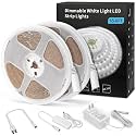 MYPLUS 65.6FT White Strip Lights, Dimmable LED Tape Light 6500K Bright Daylight White, Flexible Under Cabinet Lights with 1200 LEDs and UL Listed Safety Power Supply for Room,Kitchen and décor