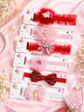 Myra Collection elastic Ribbon hair accessory for girls set 6 PCS Head Band (Red)