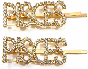 myra collection golden sparkly stylish fancy jewellery hair accessories for women hair pin gold