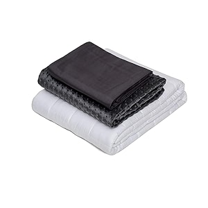 100 cotton weighted blanket and duvet covers  hot and cold duvet cover set 3 pieces white 563939 x 803939 15 lbs weighted insert  grey velvet  grey cotton