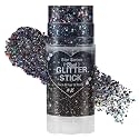 Mysense Black Body Glitter Stick,Halloween Face Hair Glitter for Women Kids