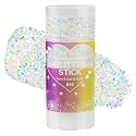 Mysense Carnival White Body Glitter Stick,Face Hair Glitter Gel for Women Kids,Sparkling Mermaid Sequins Chunky Glitter Face Paint Makeup,Singer Concert Outfit Festival Rave Accessories