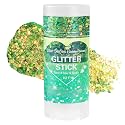 Mysense Chameleon Green Glitter Stick,Face Hair Body Glitter Makeup Shifts Green and Gold,St Patricks Day Accessories,Mardi Gras Outfit for Women,Sparkling Chunky Glitter for Festival Rave Party