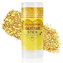 Mysense Gold Body Glitter Stick,Sparkling Face Hair Glitter,Mardi Gras Accessories,Singer Concert Festival Rave Outfit for Women,Mermaid Sequins Chunky Glitter Makeup