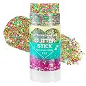 Mysense Mardi Gras Face Hair Body Glitter Stick,Mardi Gras Outfit for Women,Purple Green Gold Glitter Makeup,Festival Party Rave Accessories Sparkling Chunky Glitter