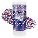 Mysense Patriotic Red White and Blue Body Glitter Stick,4th of July Accessories,Sparkling Face Hair Glitter for 4th of July Outfits Women Kids,American Flag Makeup for Independence Day 250 Anniversary